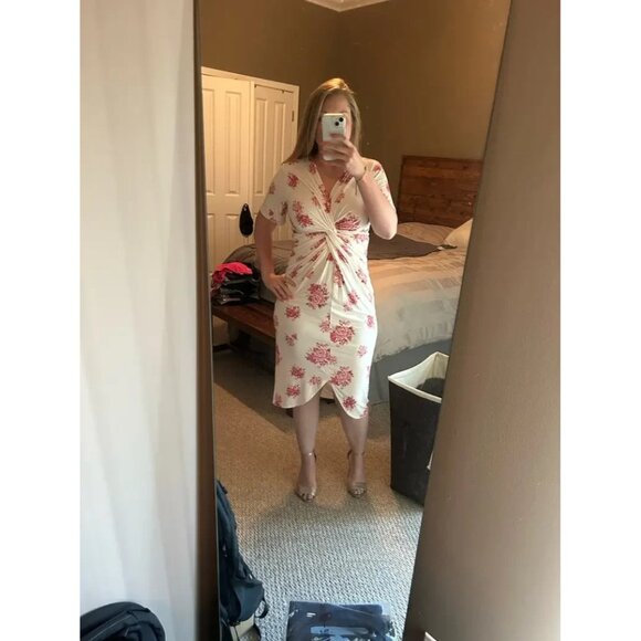 Les Reveries Front Twist Midi Dress – Size S, Flattering Silhouette - Picture 6 of 9